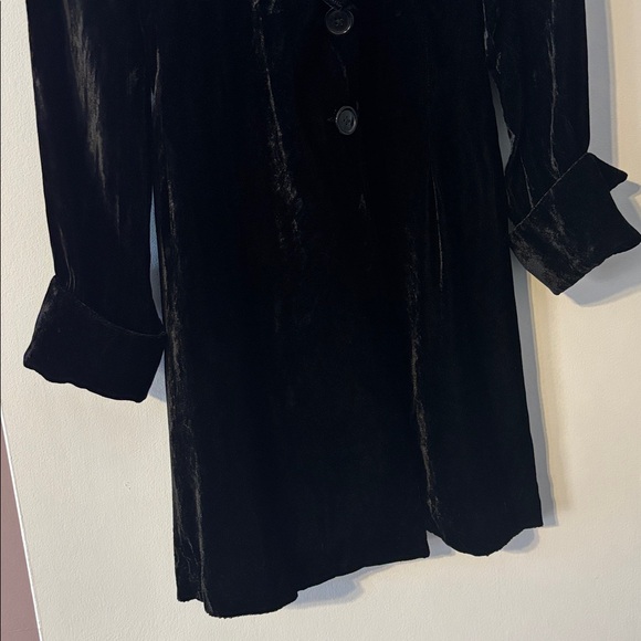 ABS Vintage 90’s Velvet Duster Jacket Coat Velvet Grunge Designer 4 Dress - Picture 6 of 17